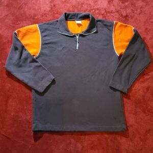 Vintage Rush Mens Quarter Zip Sweater Size Medium Dark Maroon & Orange